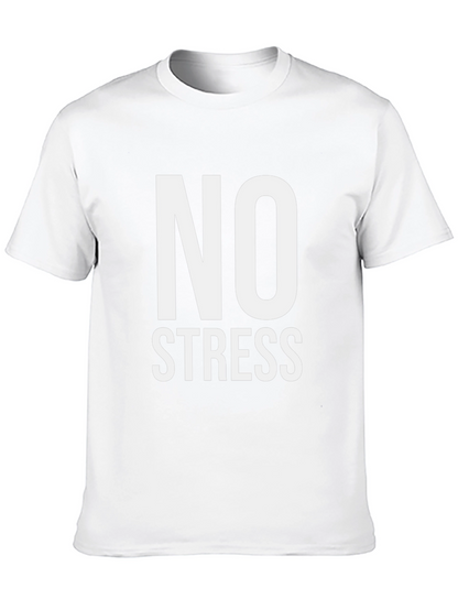 Camiseta Hombre Negra Sin Estrés Algodón Casual
