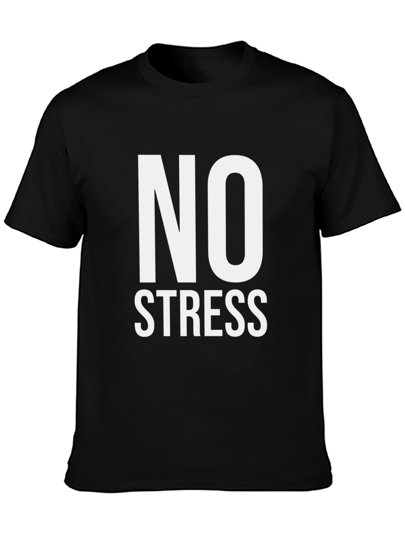 Camiseta Hombre Negra Sin Estrés Algodón Casual