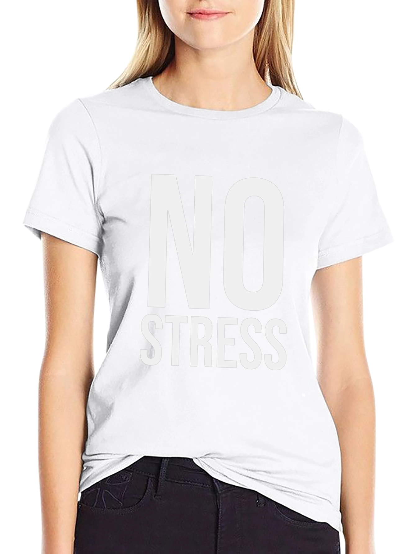 Camiseta Hombre Negra Sin Estrés Algodón Casual