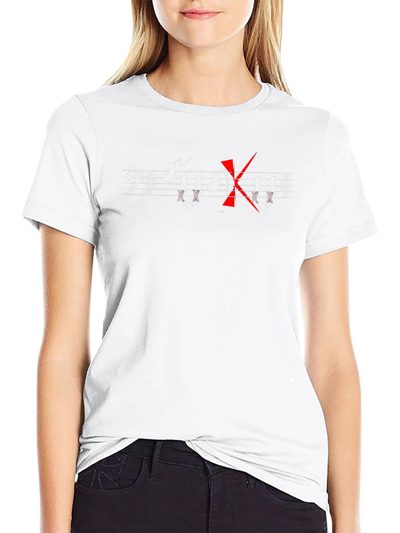Camiseta Negra con Diseño Musical No Music