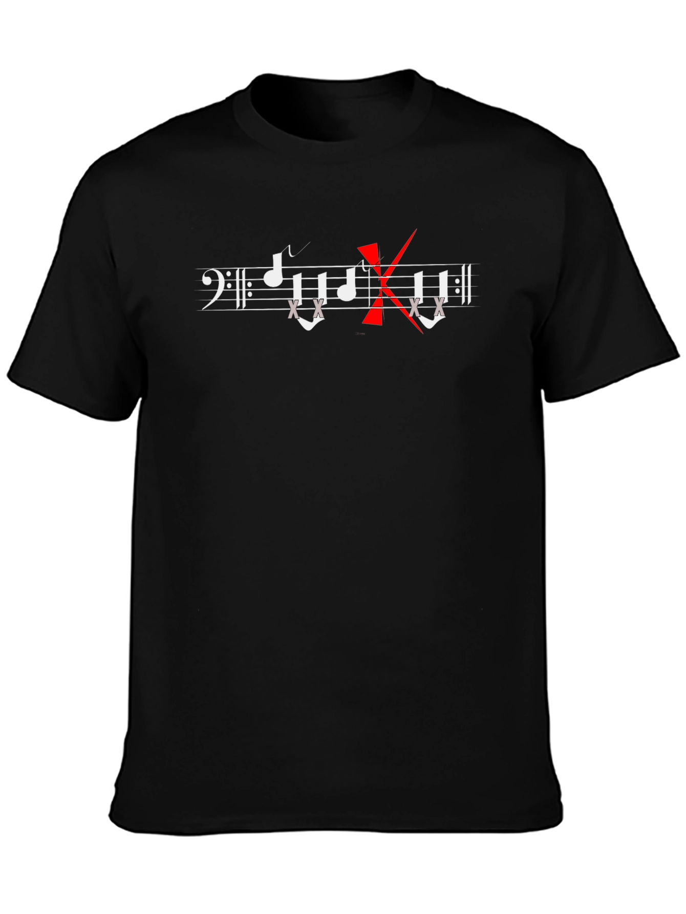 Camiseta Negra con Diseño Musical No Music