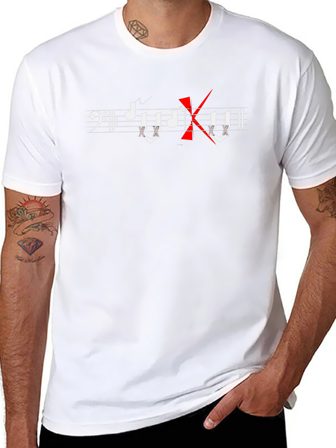 Camiseta Negra con Diseño Musical No Music