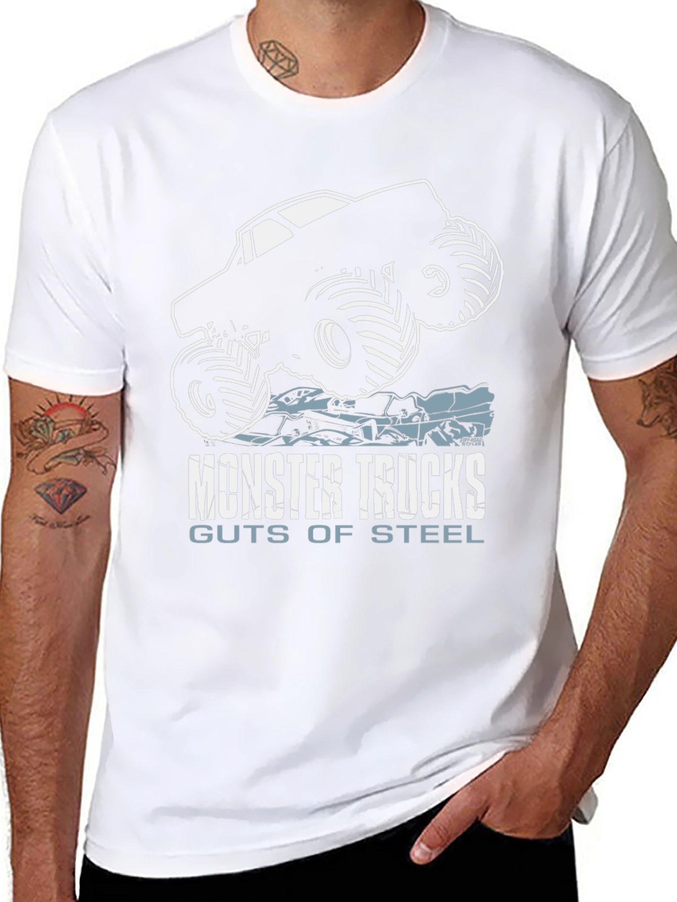 Camiseta Negra Monster Trucks Guts of Steel