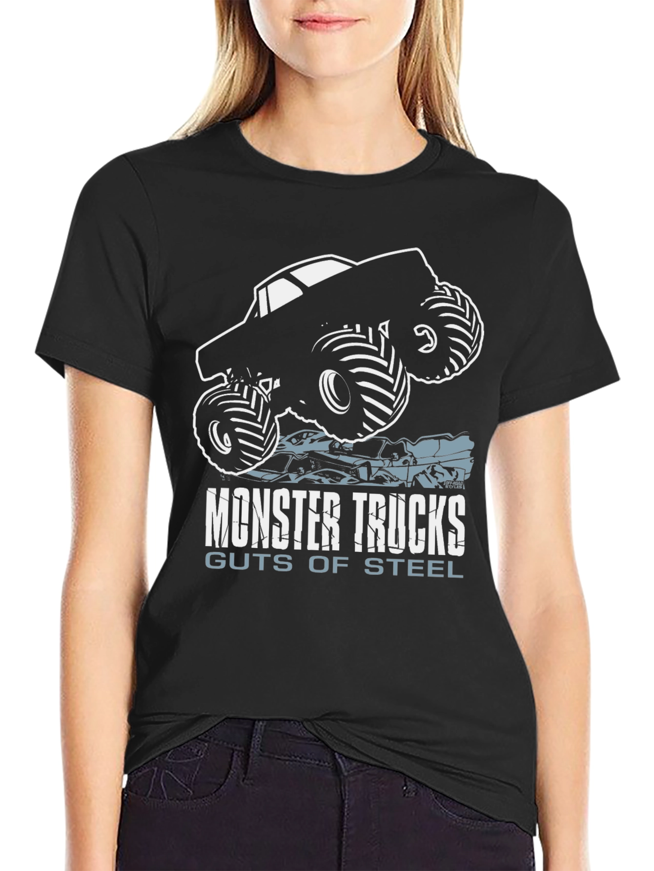 Camiseta Negra Monster Trucks Guts of Steel