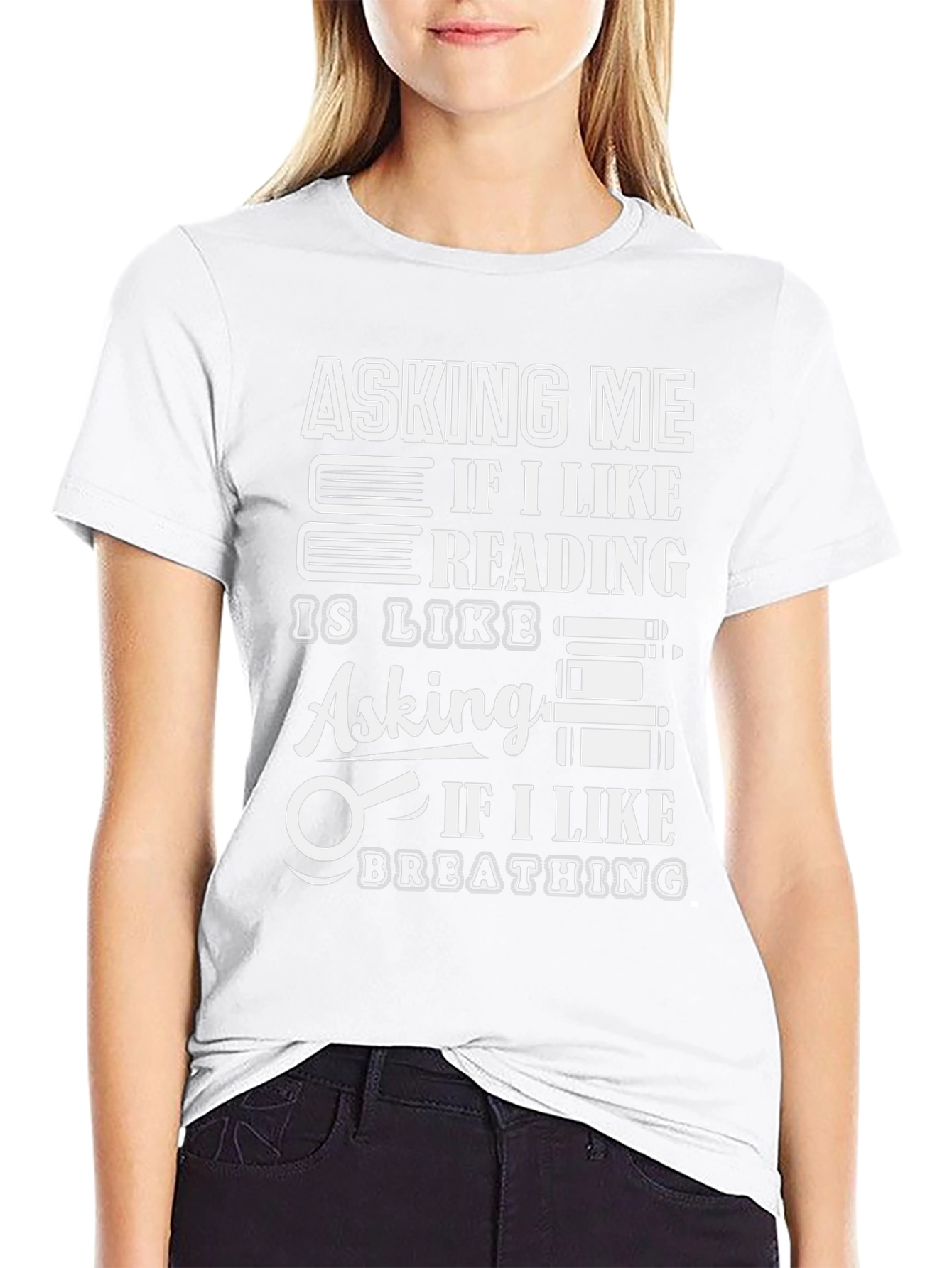 Camiseta Negra con Diseño de Lectura