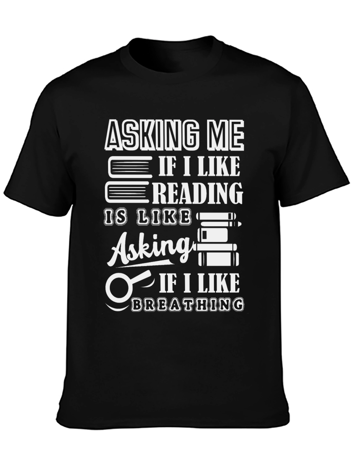 Camiseta Negra con Diseño de Lectura