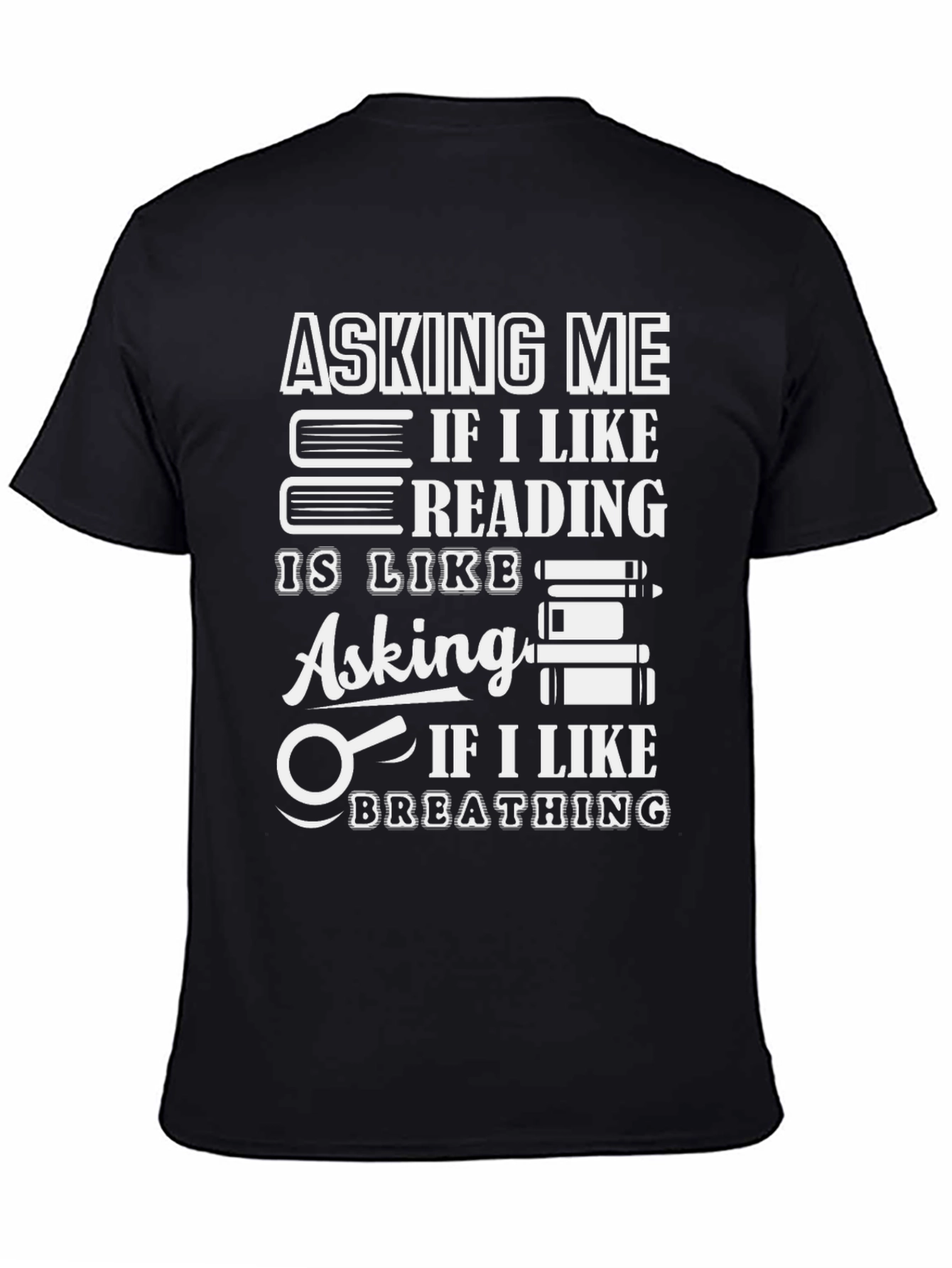 Camiseta Negra con Diseño de Lectura