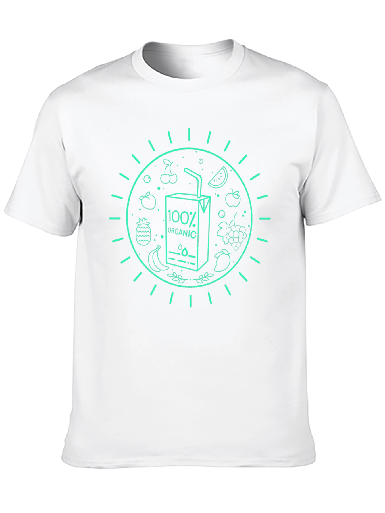 Camiseta Negra Orgánica con Diseño de Frutas