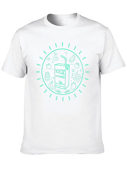 Camiseta Negra Orgánica con Diseño de Frutas