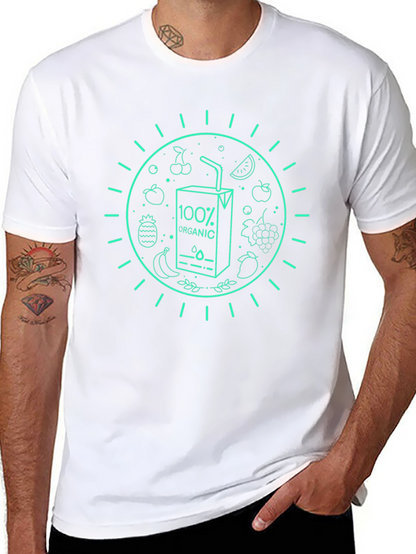 Camiseta Negra Orgánica con Diseño de Frutas