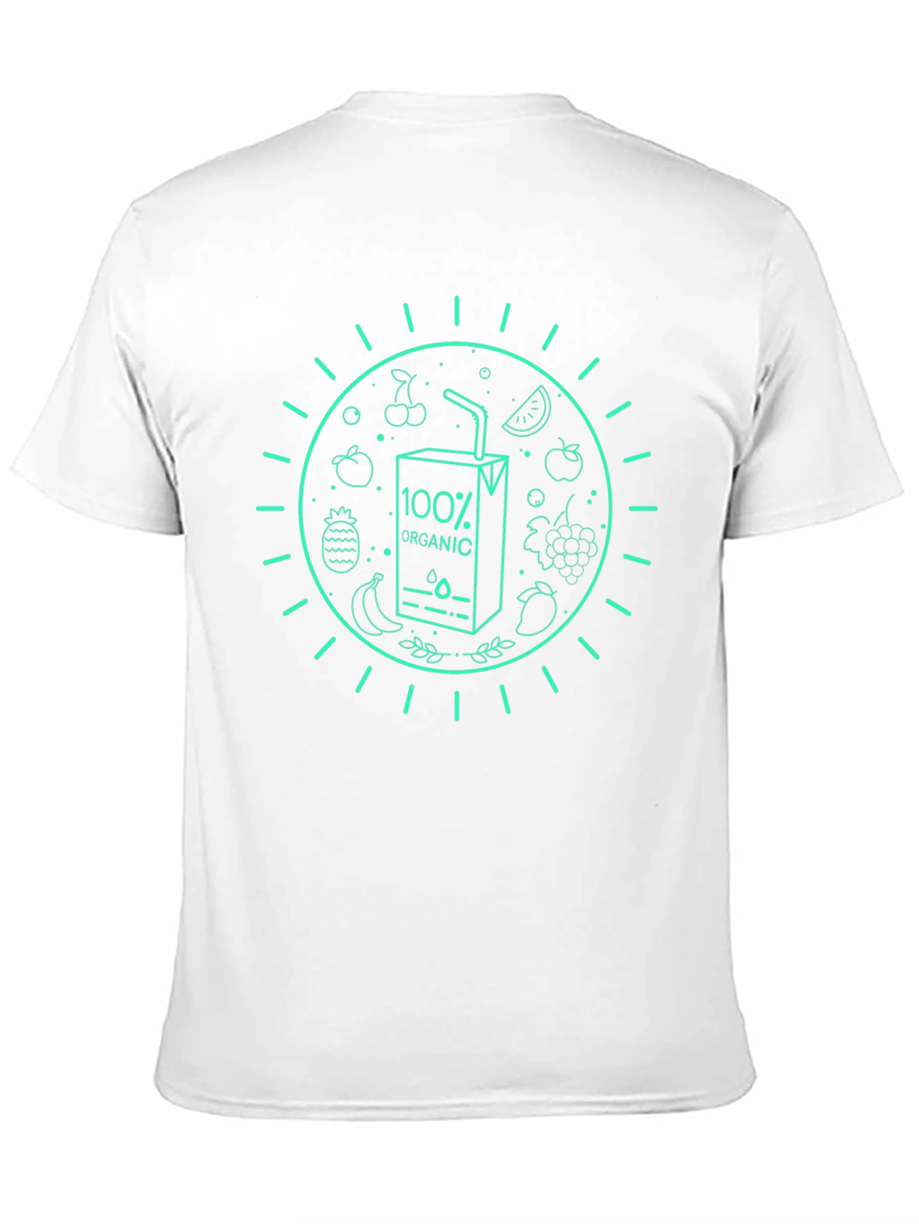Camiseta Negra Orgánica con Diseño de Frutas