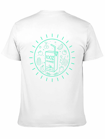 Camiseta Negra Orgánica con Diseño de Frutas