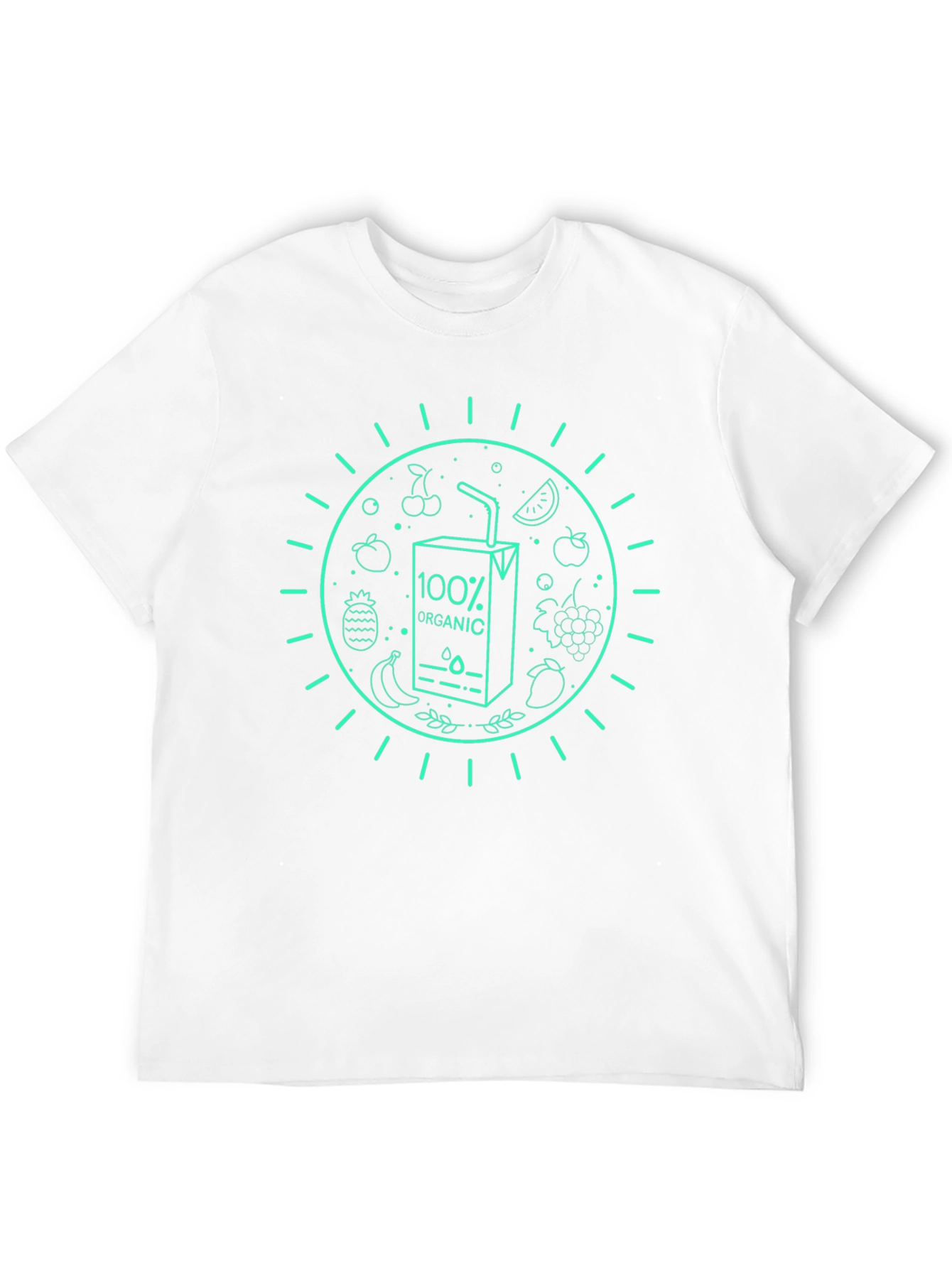 Camiseta Negra Orgánica con Diseño de Frutas