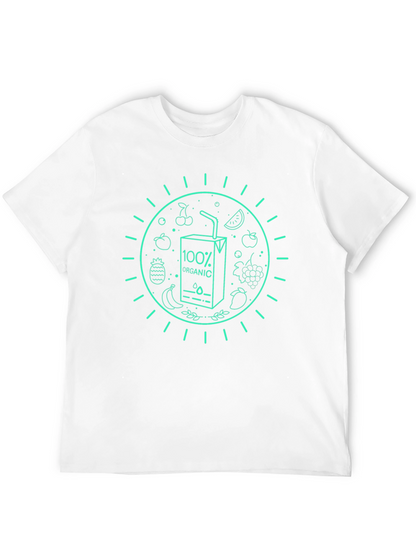 Camiseta Negra Orgánica con Diseño de Frutas