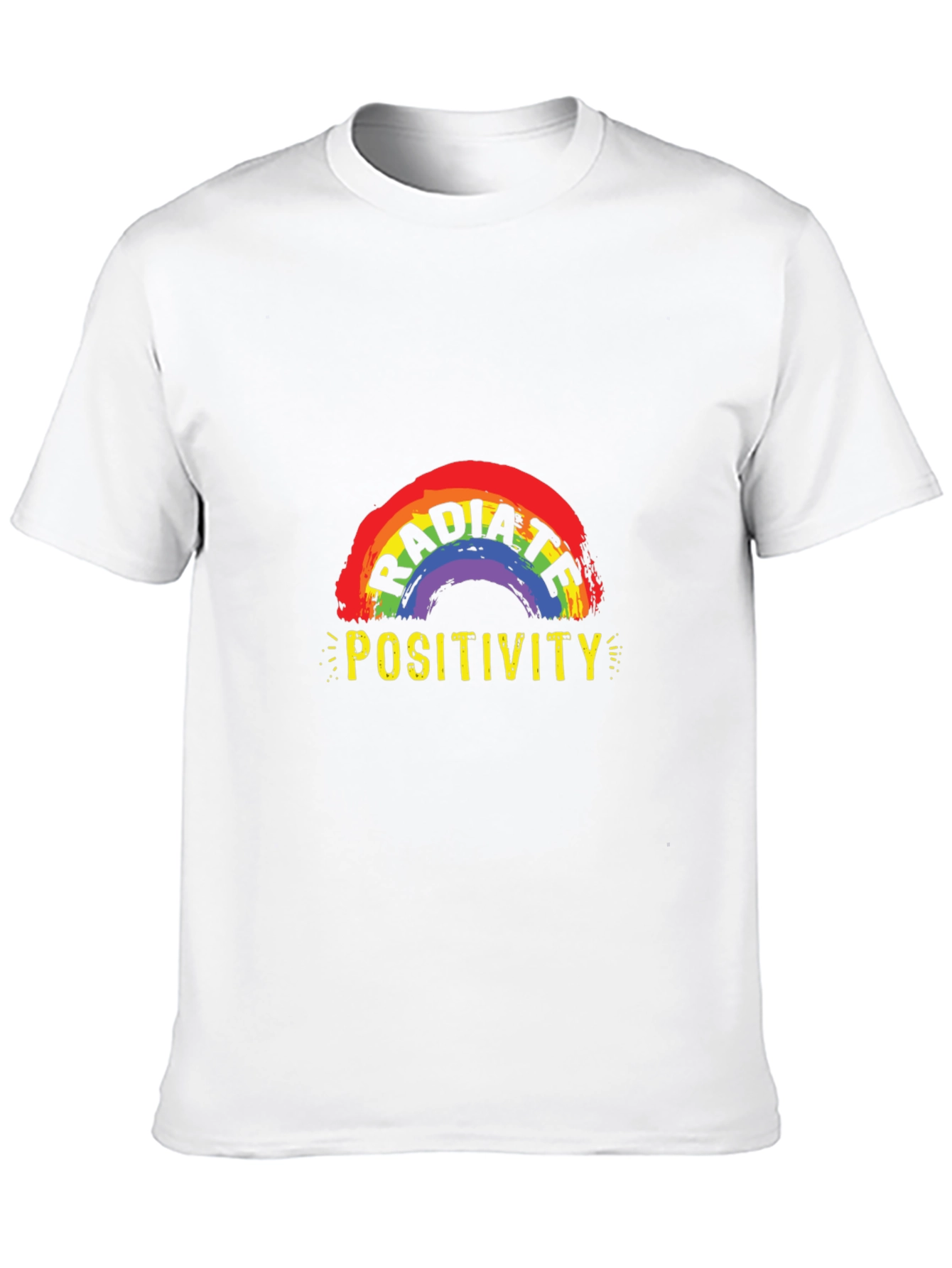 Camiseta Negra Irradia Positividad con Arcoíris
