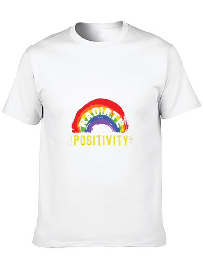 Camiseta Negra Irradia Positividad con Arcoíris