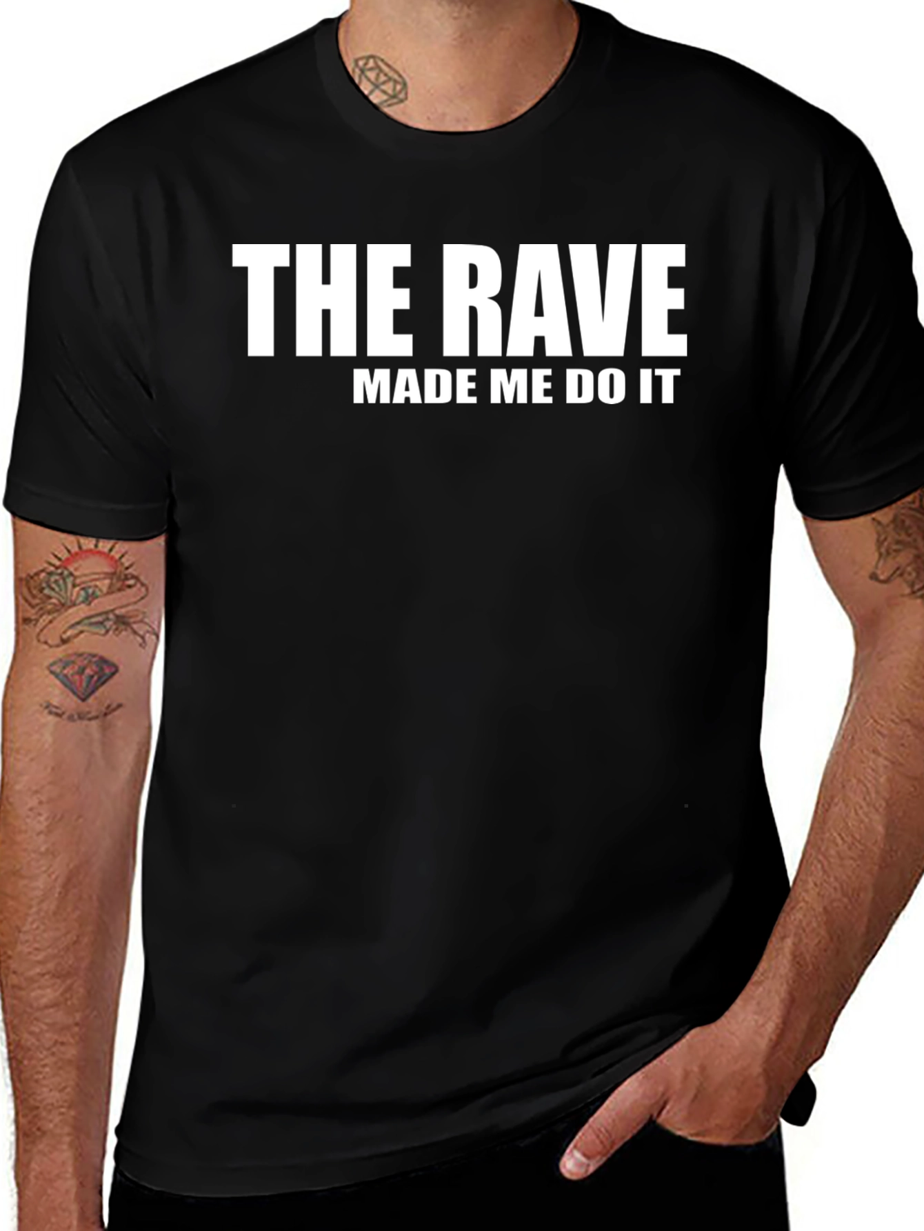 Camiseta Negra: The Rave Made Me Do It