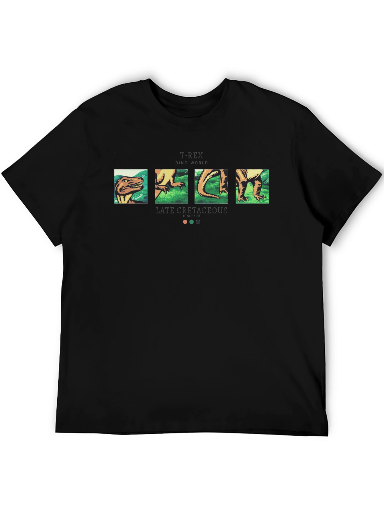 Camiseta Negra con Diseño de Dinosaurio T-Rex