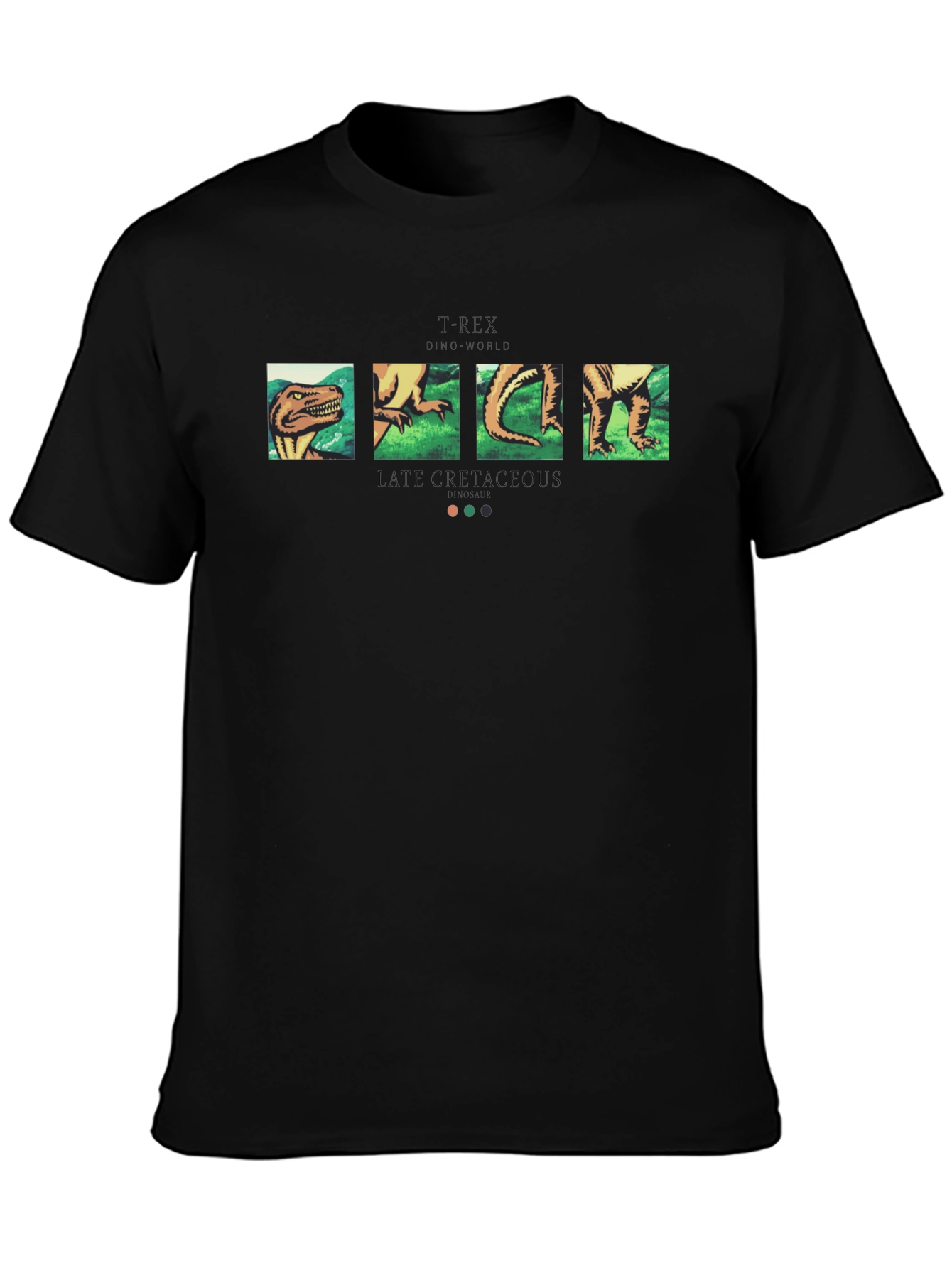 Camiseta Negra con Diseño de Dinosaurio T-Rex