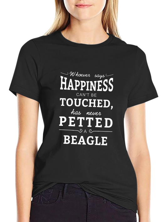 Camiseta Negra Happiness Cant Be Touched Beagle