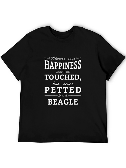 Camiseta Negra Happiness Cant Be Touched Beagle