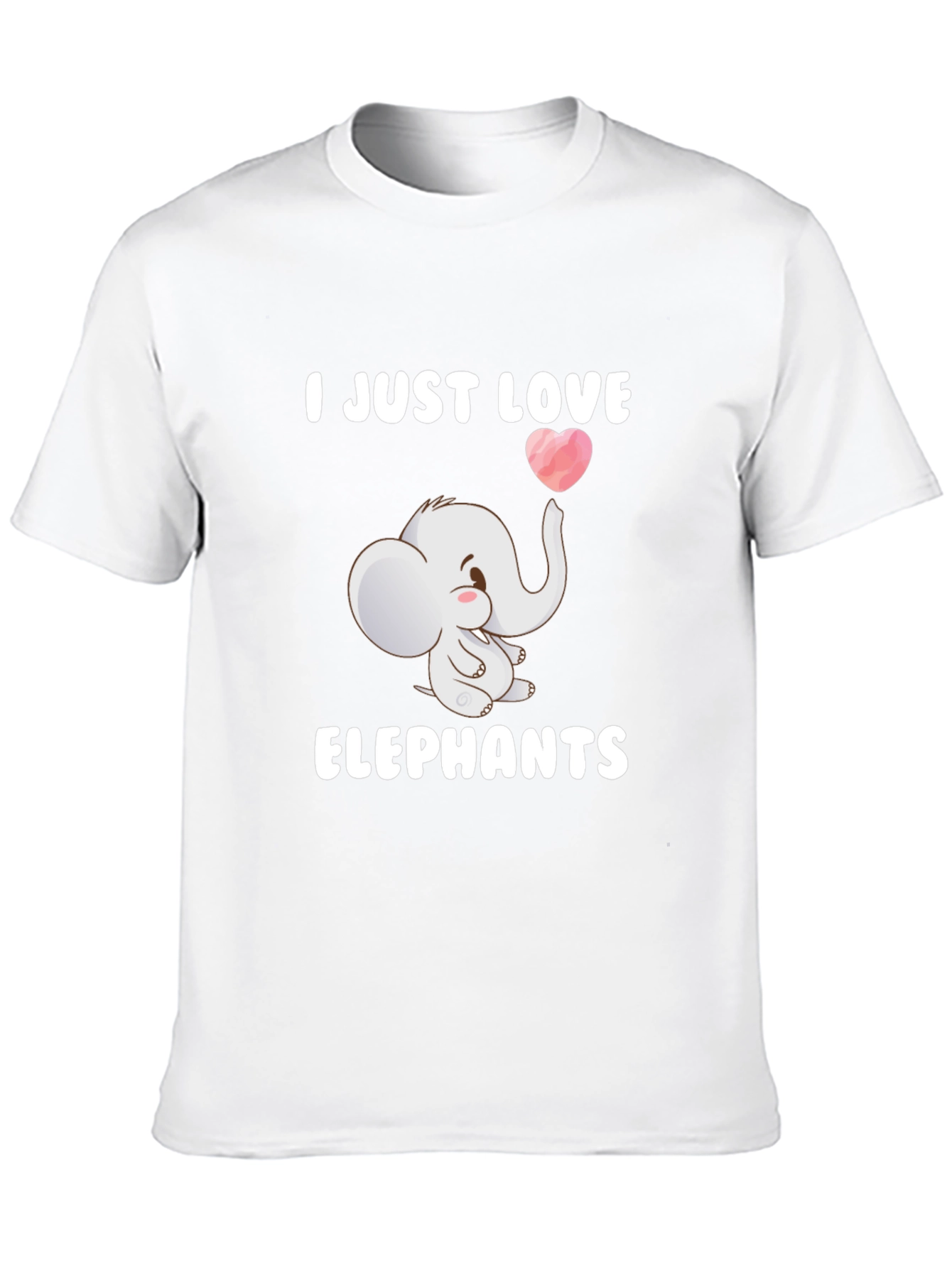 Camiseta Negra con Diseño de Elefante Enamorado