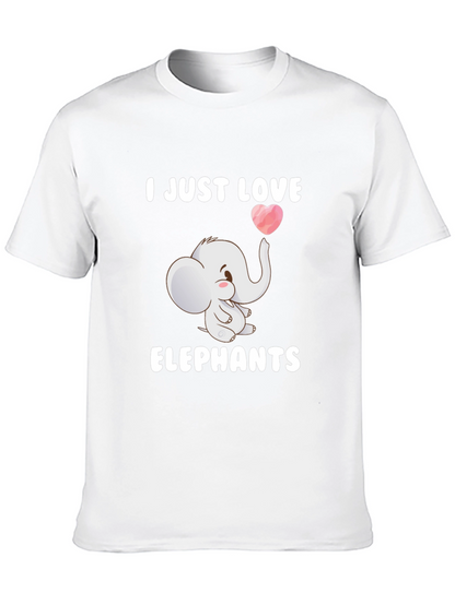 Camiseta Negra con Diseño de Elefante Enamorado