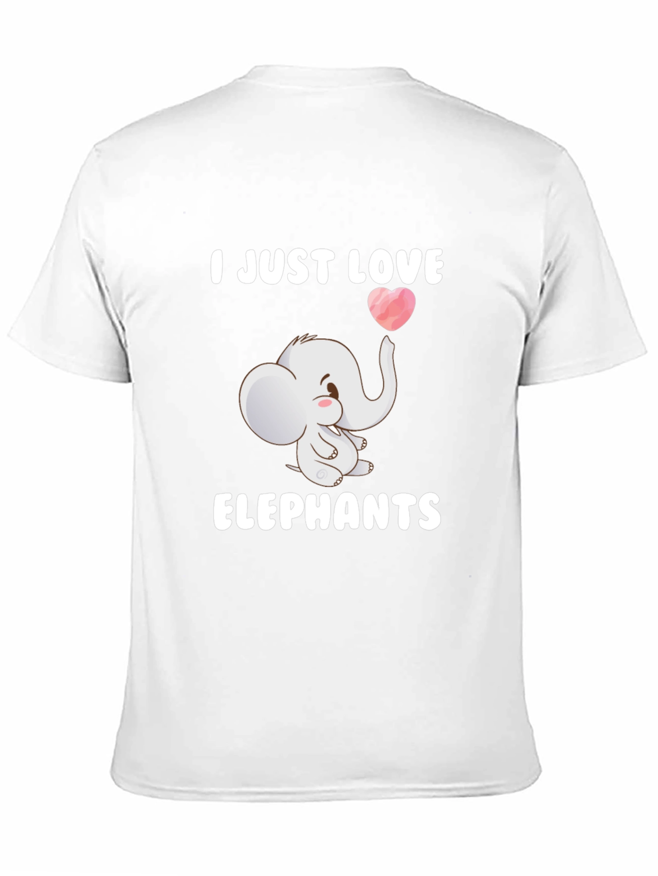 Camiseta Negra con Diseño de Elefante Enamorado