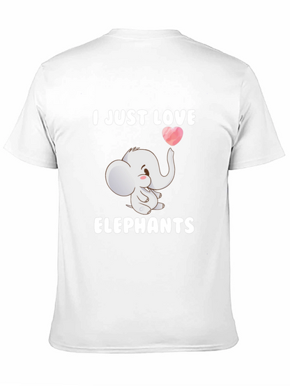 Camiseta Negra con Diseño de Elefante Enamorado