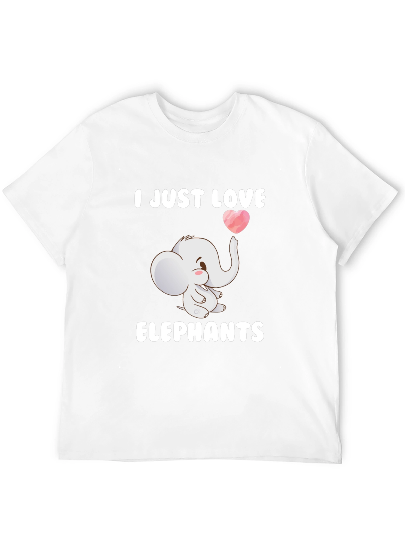 Camiseta Negra con Diseño de Elefante Enamorado