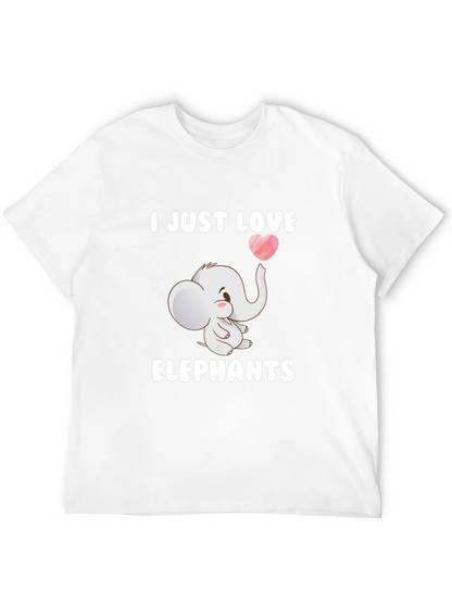 Camiseta Negra con Diseño de Elefante Enamorado