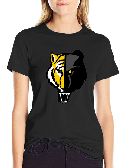 Camiseta Negra: Tigre y Pantera Fusionados