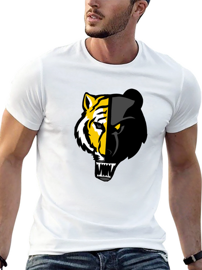 Camiseta Negra: Tigre y Pantera Fusionados