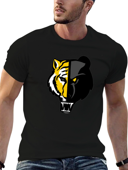 Camiseta Negra: Tigre y Pantera Fusionados