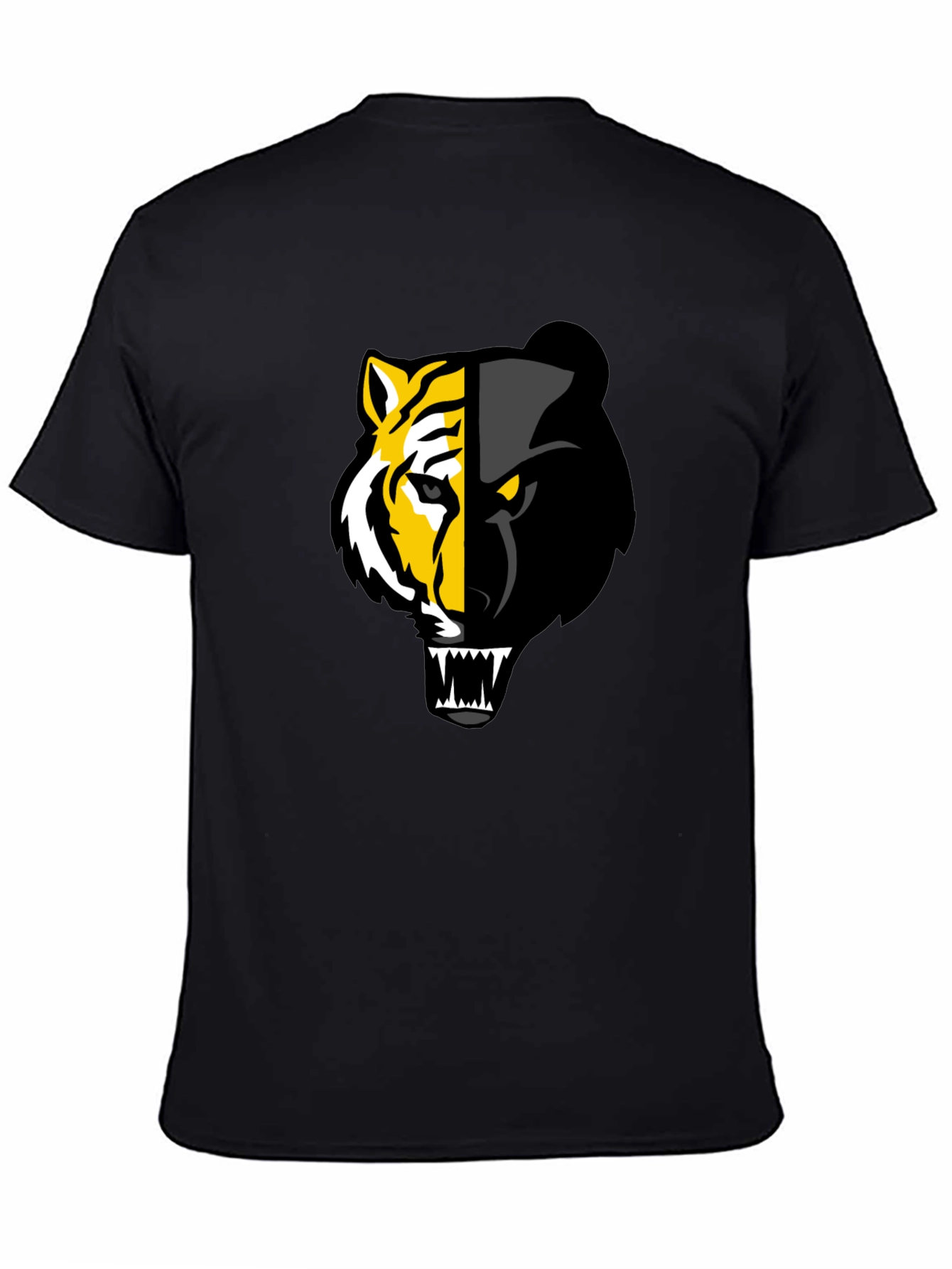 Camiseta Negra: Tigre y Pantera Fusionados