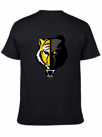 Camiseta Negra: Tigre y Pantera Fusionados