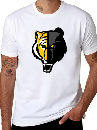 Camiseta Negra: Tigre y Pantera Fusionados
