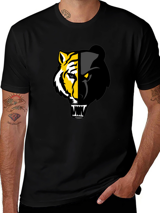 Camiseta Negra: Tigre y Pantera Fusionados