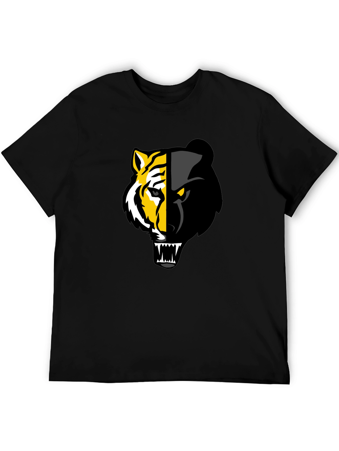 Camiseta Negra: Tigre y Pantera Fusionados