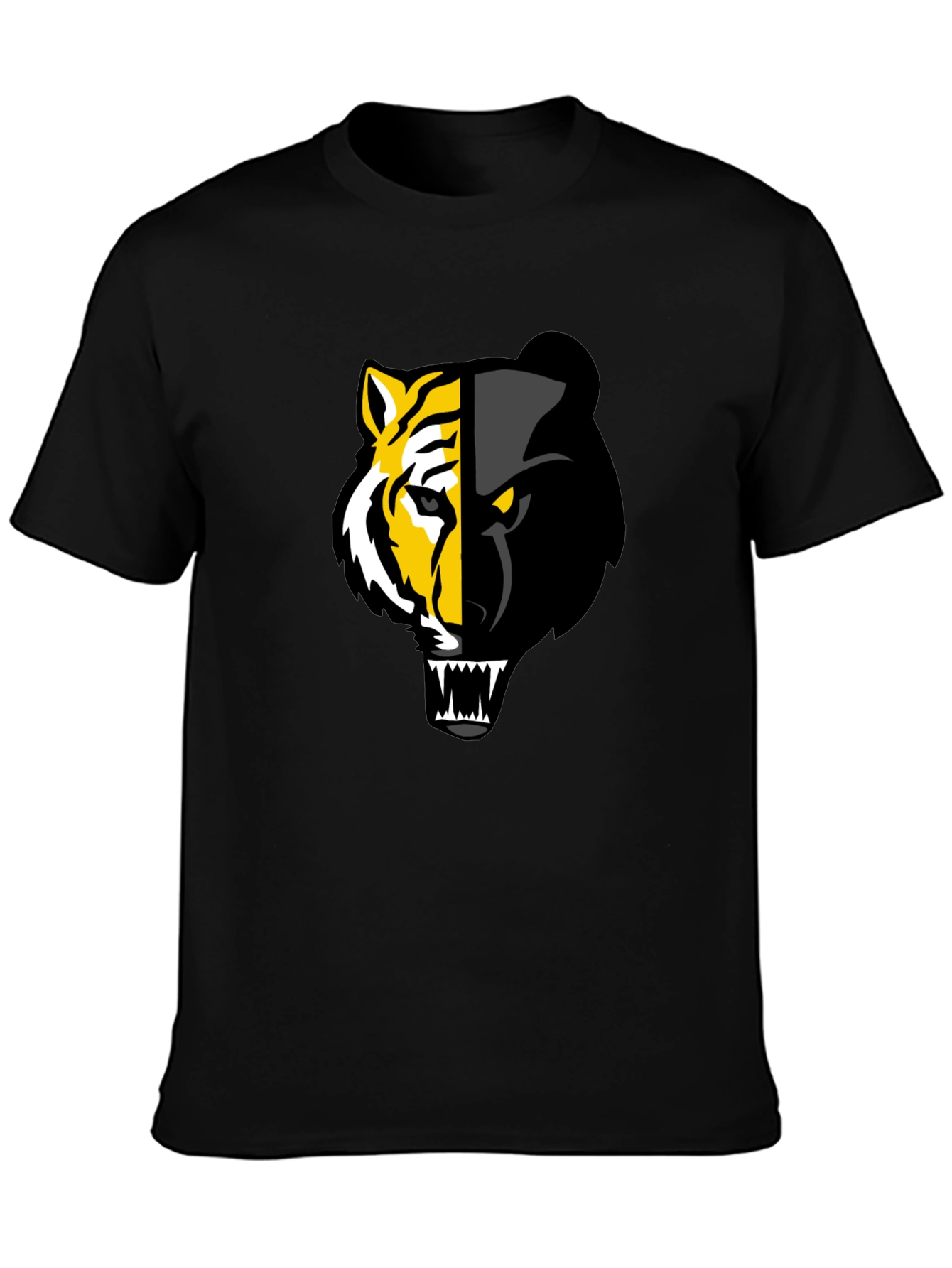 Camiseta Negra: Tigre y Pantera Fusionados