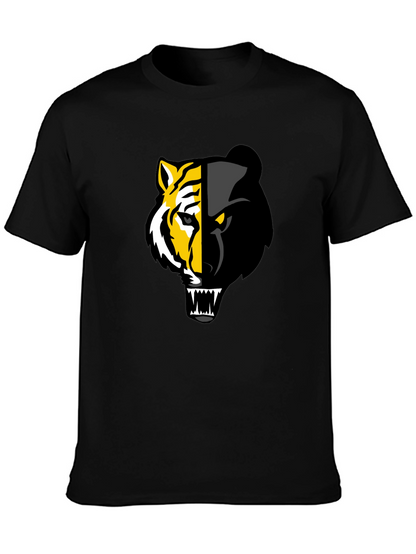 Camiseta Negra: Tigre y Pantera Fusionados