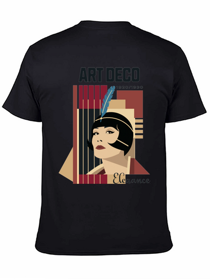 Camiseta Negra con Diseño Art Deco Elegante