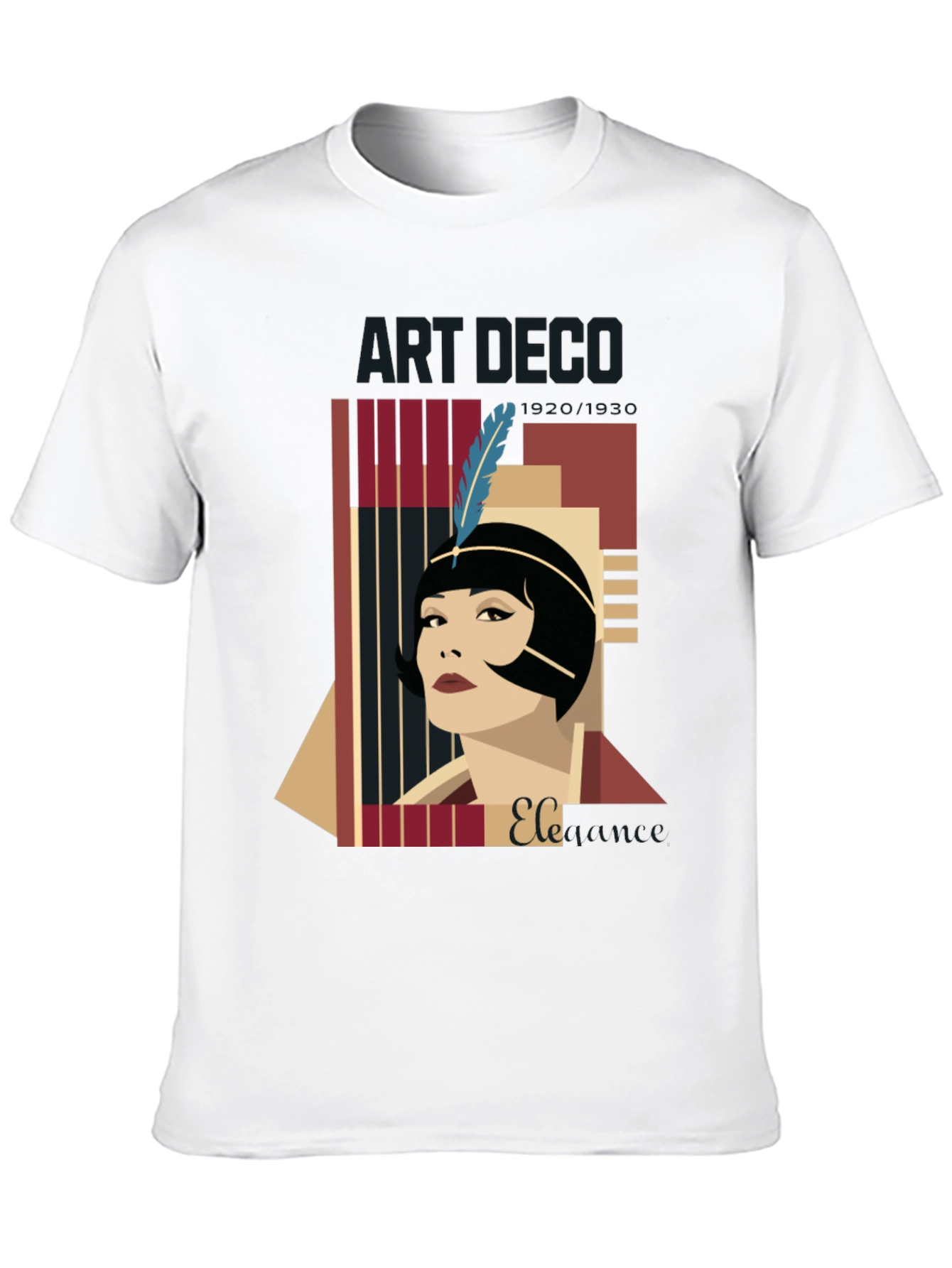 Camiseta Negra con Diseño Art Deco Elegante