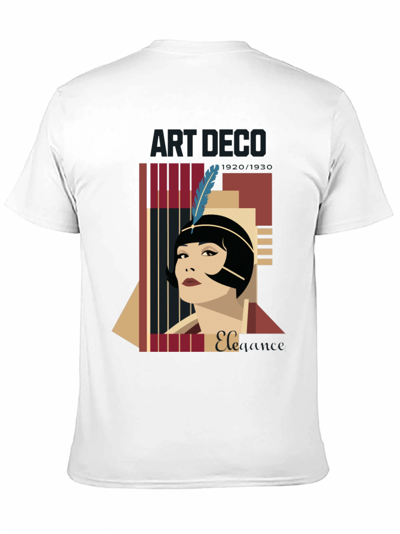 Camiseta Negra con Diseño Art Deco Elegante