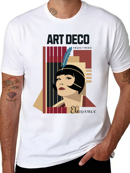 Camiseta Negra con Diseño Art Deco Elegante