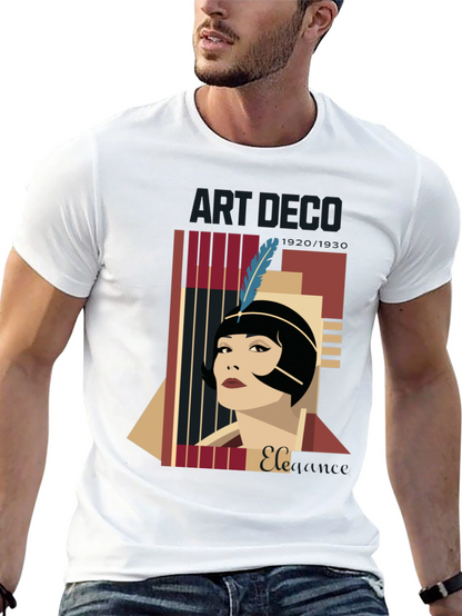 Camiseta Negra con Diseño Art Deco Elegante
