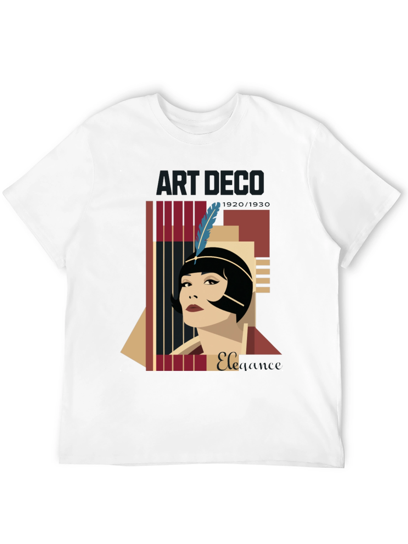 Camiseta Negra con Diseño Art Deco Elegante