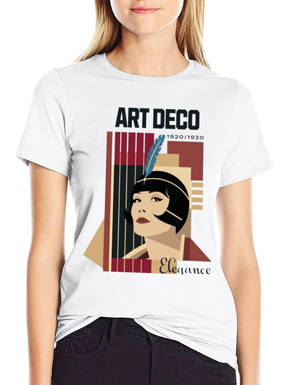 Camiseta Negra con Diseño Art Deco Elegante