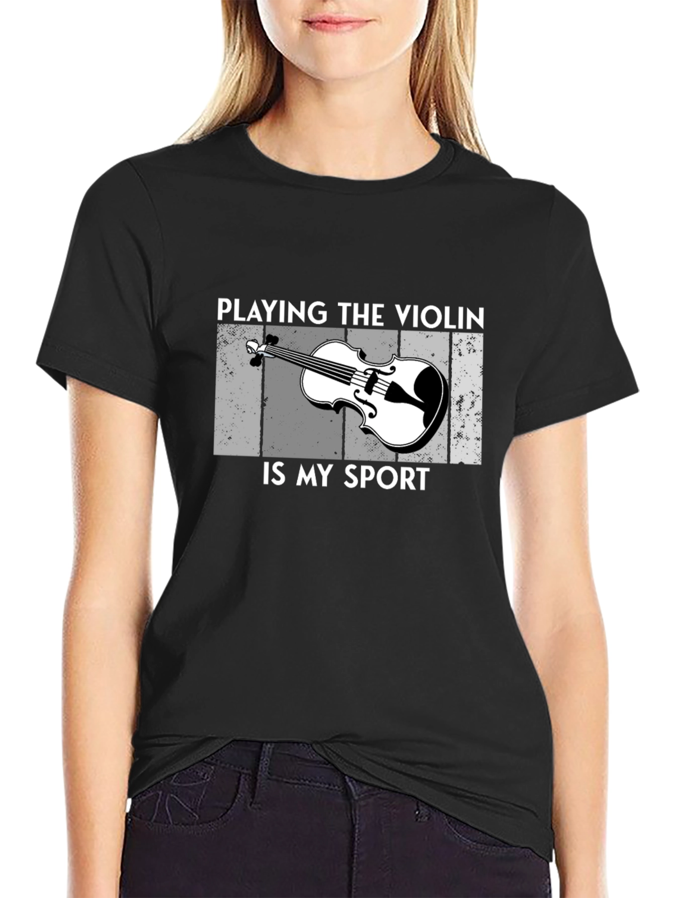 Camiseta Negra Playing the Violin is My Sport