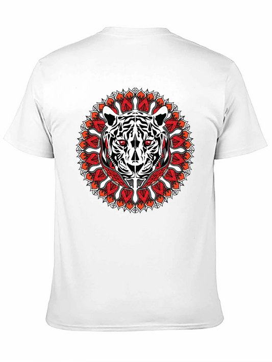 Camiseta Negra con Diseño de Tigre Mandala